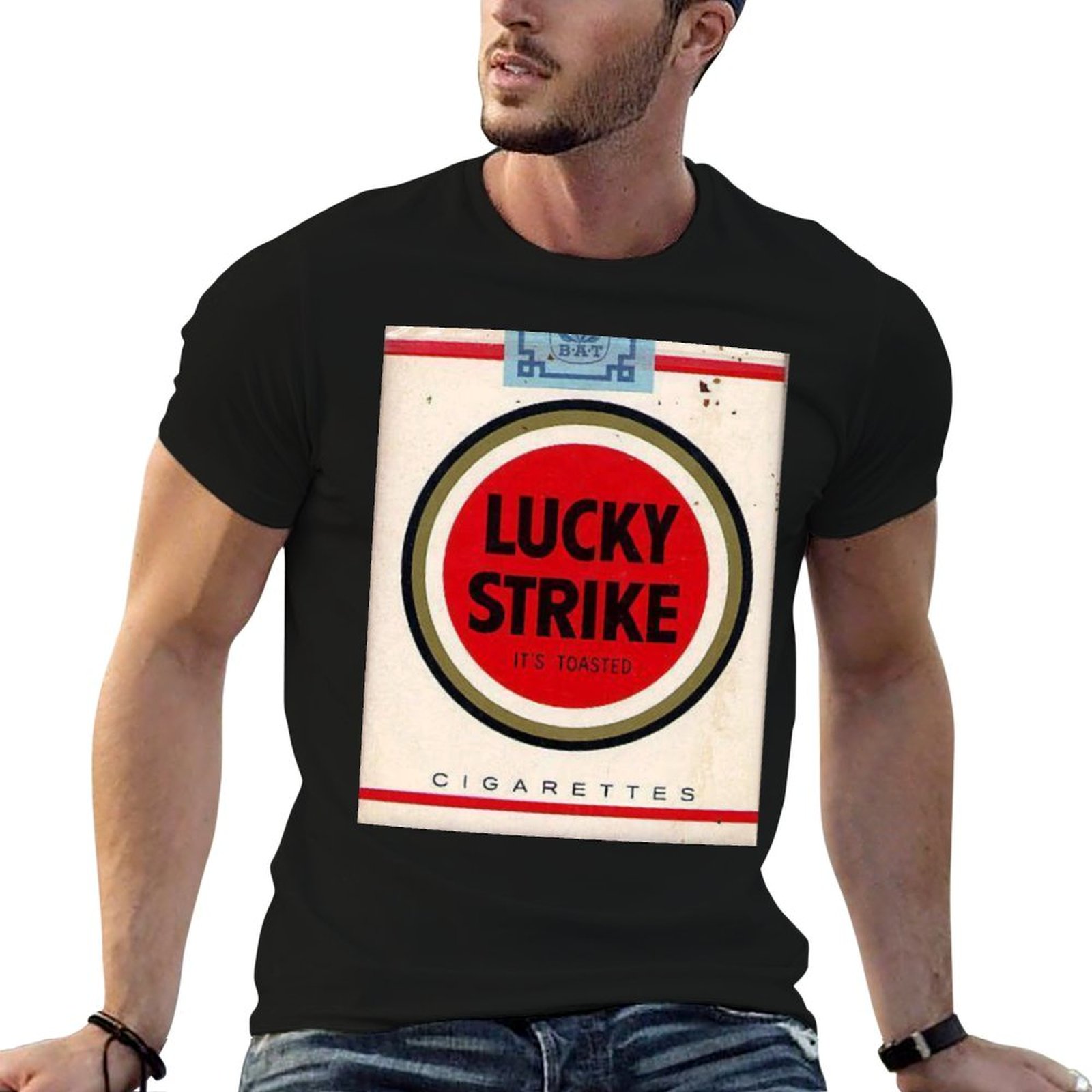 Anime Merchandise T-Shirts - Camiseta masculina Lucky Strike Merchandise, camiseta