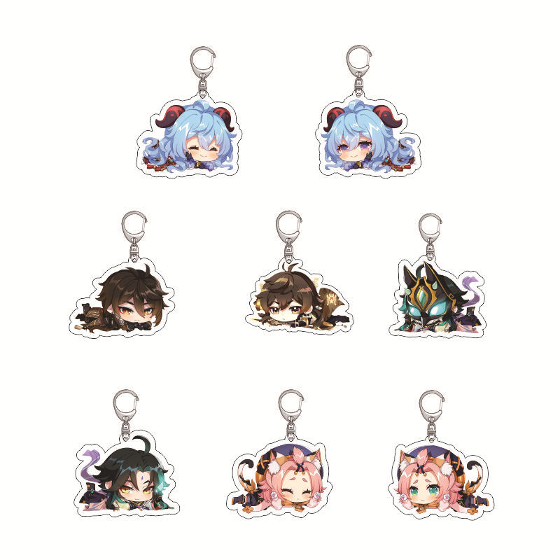 Anime Merchandise Keychains - Genshin impacto acrílico chaveiro anime mercadoria